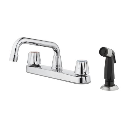 BAKEBETTER Compression Two Handle Chrome Kitchen Faucet for Side Sprayer Included BA2513298